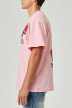 Load image into Gallery viewer, Men&#39;s Pink Flower Embroidered Puff Tee