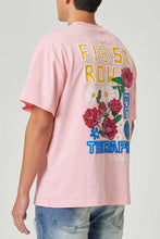 Load image into Gallery viewer, Men&#39;s Pink Flower Embroidered Puff Tee