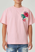 Load image into Gallery viewer, Men&#39;s Pink Flower Embroidered Puff Tee