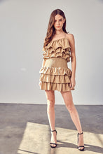 Load image into Gallery viewer, Smocked Waist Taupe Ruffle Romper