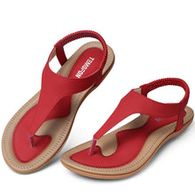 Load image into Gallery viewer, Red Cara Elastic Strappy Summer Sandals