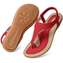 Load image into Gallery viewer, Red Cara Elastic Strappy Summer Sandals