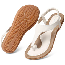 Load image into Gallery viewer, White Cara Elastic Strappy Summer Sandals