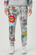 Load image into Gallery viewer, Men&#39;s Gray All Over Graphic Print Jogger Pants