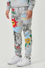 Load image into Gallery viewer, Men&#39;s Gray All Over Graphic Print Jogger Pants