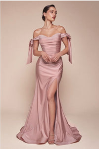 Rose Champagne Sweetheart Satin Mermaid Gown