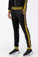 Load image into Gallery viewer, Men&#39;s Black/Gold Velour Status Detail Jogger Pants