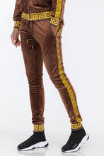 Load image into Gallery viewer, Men&#39;s Black/Gold Velour Status Detail Jogger Pants