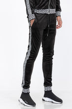 Load image into Gallery viewer, Men&#39;s Black/Gold Velour Status Detail Jogger Pants