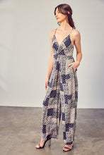 Load image into Gallery viewer, Navy Blue Boho Paisley Printed Cami Jumpsuit