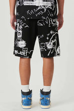 Load image into Gallery viewer, Allover Hand Doodling Puff Print Shorts