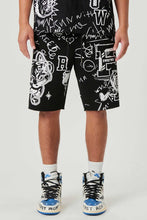 Load image into Gallery viewer, Allover Hand Doodling Puff Print Shorts