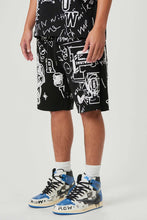 Load image into Gallery viewer, Allover Hand Doodling Puff Print Shorts