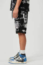 Load image into Gallery viewer, Allover Hand Doodling Puff Print Shorts