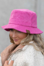 Load image into Gallery viewer, Trendy Pink Foldable Terry Cloth Bucket Hat