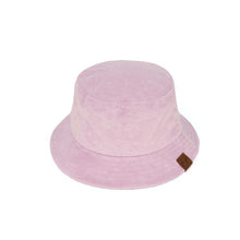 Load image into Gallery viewer, Trendy Pink Foldable Terry Cloth Bucket Hat