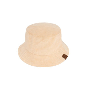 Trendy Pink Foldable Terry Cloth Bucket Hat