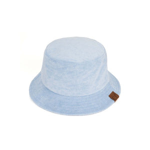 Trendy Pink Foldable Terry Cloth Bucket Hat