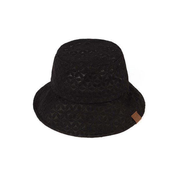 Stylish Eyelet Knit Bucket Hat