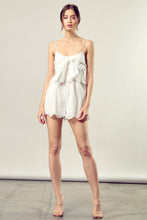 Load image into Gallery viewer, Hampton White Scallop Edge Front Tie-Up Romper