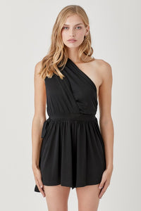 Black Halter Neck Waist Banded Knit Romper