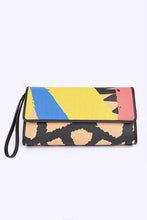 Load image into Gallery viewer, Artsy Printed Yellow Wristlet Clutch