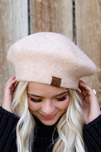 Load image into Gallery viewer, Stylish Wool Beige All-Weather Adjustable Beret Hat