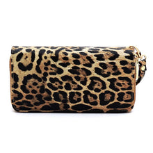 Load image into Gallery viewer, Leopard Double Zip Around Wallet Wristlet Purse