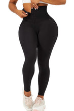 Load image into Gallery viewer, Corset Waist Black Buttery Soft Leggings