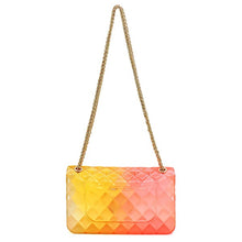 Load image into Gallery viewer, Quilt Embossed Green/Yellow Multi Color Jelly Shoulder Bag