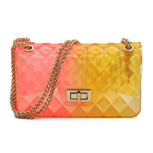 Load image into Gallery viewer, Quilt Embossed Green/Yellow Multi Color Jelly Shoulder Bag