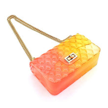 Load image into Gallery viewer, Quilt Embossed Green/Yellow Multi Color Jelly Shoulder Bag