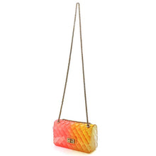 Load image into Gallery viewer, Quilt Embossed Green/Yellow Multi Color Jelly Shoulder Bag