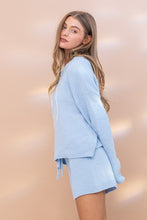 Load image into Gallery viewer, Cozy Light Blue Soft Top with Shorts Set