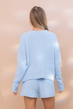 Load image into Gallery viewer, Cozy Light Blue Soft Top with Shorts Set