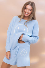 Load image into Gallery viewer, Cozy Light Blue Soft Top with Shorts Set