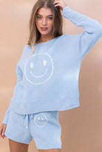 Load image into Gallery viewer, Cozy Light Blue Soft Top with Shorts Set