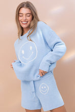 Load image into Gallery viewer, Cozy Light Blue Soft Top with Shorts Set