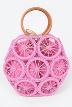 Load image into Gallery viewer, Bamboo Fuschia Pink Weaved Cording Summer Clutch Handbag