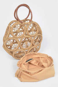 Bamboo Green Weaved Cording Summer Clutch Handbag