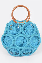 Load image into Gallery viewer, Bamboo Teal Weaved Cording Summer Clutch Handbag