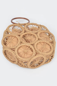 Bamboo Green Weaved Cording Summer Clutch Handbag