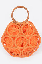 Load image into Gallery viewer, Bamboo Orange Weaved Cording Summer Clutch Handbag