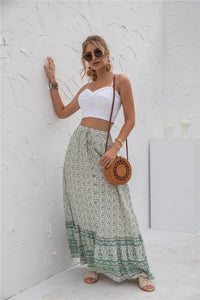 Red Tribal Womens Print Maxi Skirt