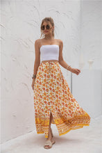 Load image into Gallery viewer, Red Tribal Womens Print Maxi Skirt