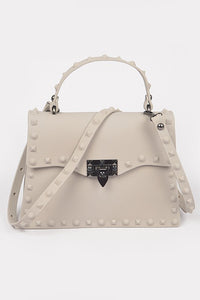 Lavender Matte Finish Studded Convertible Jelly Bag