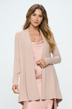 Load image into Gallery viewer, Brushed Tan Knit Draped Cashmere Cardigan