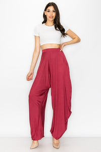 Chic Grey High Waist Draped Harem Loose Fit Pants