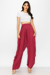 Chic Grey High Waist Draped Harem Loose Fit Pants