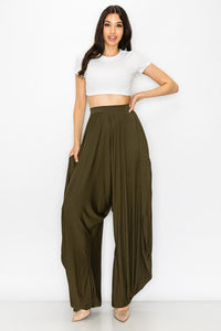 Chic Grey High Waist Draped Harem Loose Fit Pants